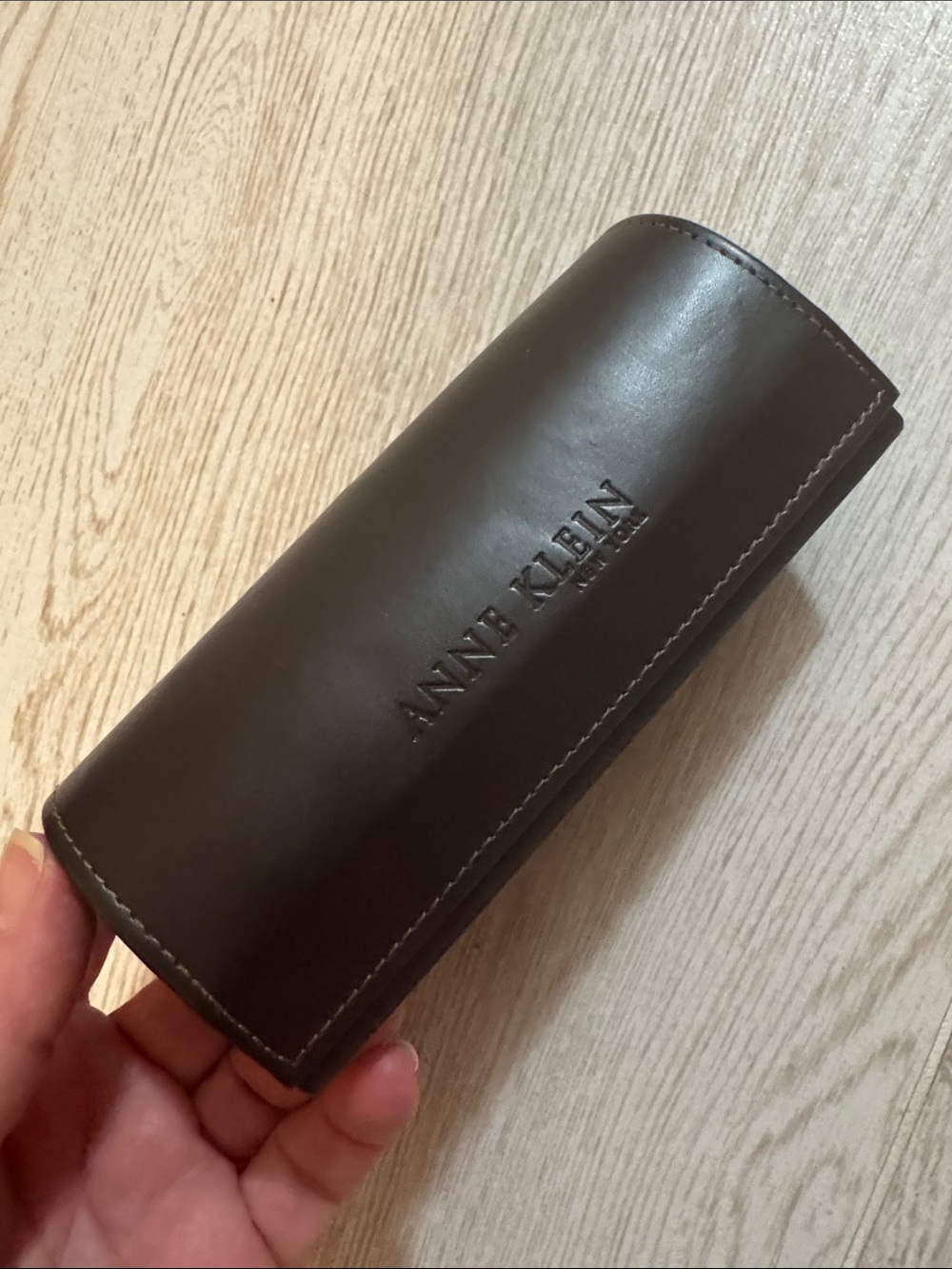 😍FREE With Purchase - Anne Klein Brown Leather Men's Eyewear Case